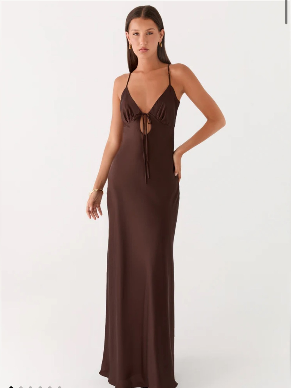 Flora Satin Maxi Dress - Peppermayo